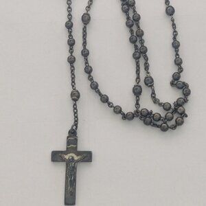 Antique Sterling Silver Crucifix Christian Rosary